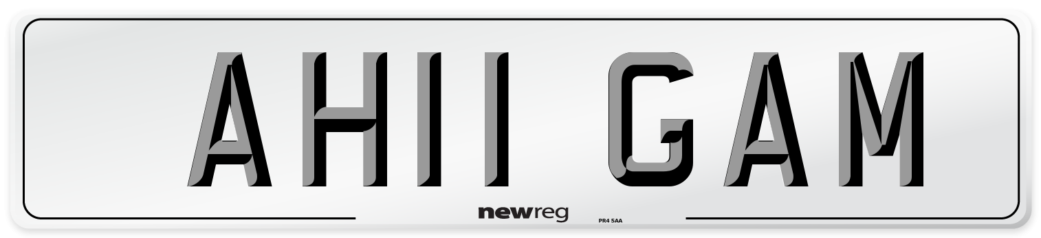 AH11 GAM Number Plate from New Reg